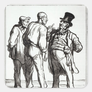 Die Zeitschrift 'Le Charivari' Quadratischer Aufkleber