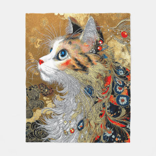 Die Zen-Katze   Vintag Japanisch Ukiyo-e Fleecedecke