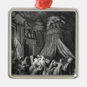 Die Zeremonie das Gehen-zubett der Braut Silbernes Ornament