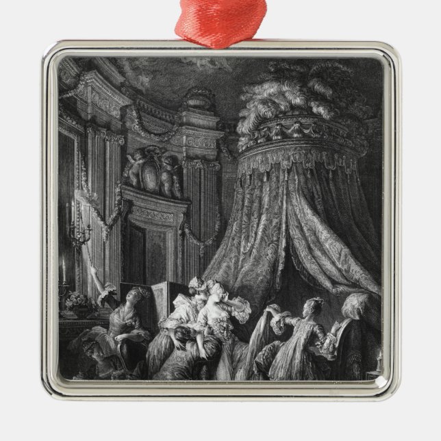 Die Zeremonie das Gehen-zubett der Braut Silbernes Ornament (Vorne)