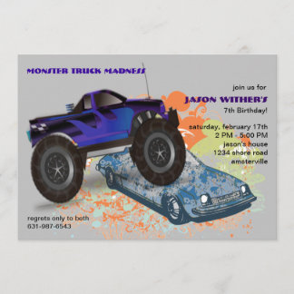 Die Zerkleinerungsmaschinen-Monster-LKW-Einladung Einladung