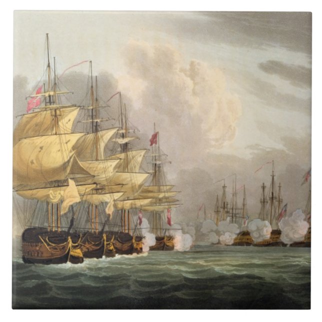 Die Zerstörung der dänischen Flotte vor Copenha Fliese (Vorderseite)