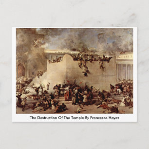 Die Zerstörung des Tempels durch Francesco Hayez Postkarte