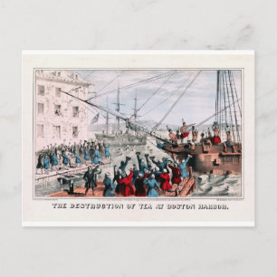 Die Zerstörung von Tee im Hafen von Boston Postkarte