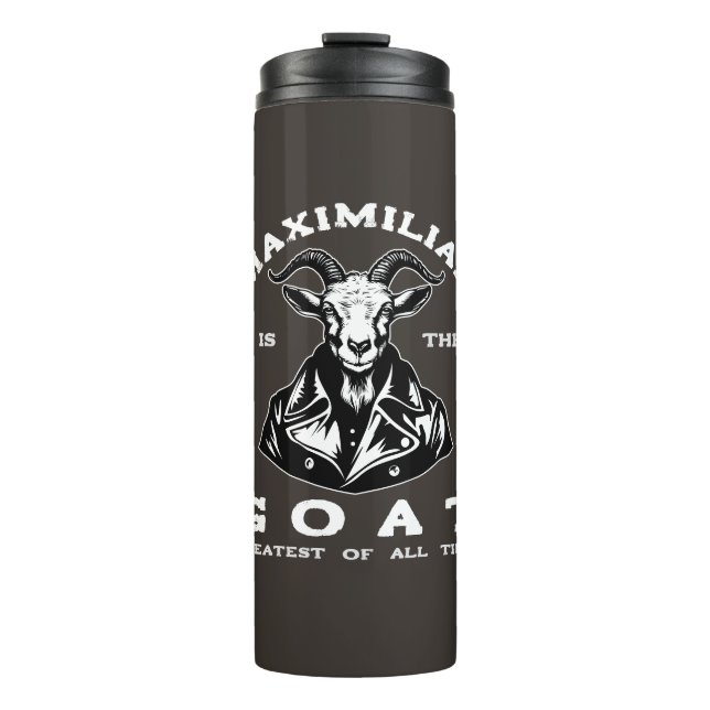 Die Ziege (die Bestste aller Zeiten) mit Ihrem Nam Thermosbecher (Vorderseite)