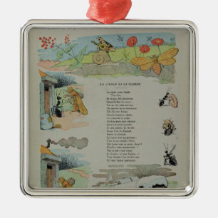 Die Zikade und die Ameise von den Fabeln Ornament Aus Metall