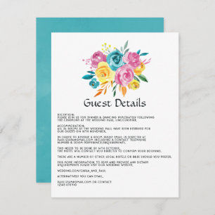 Die Zimmer sind in Türkis, Gelb und Rosa gehalten. Begleitkarte