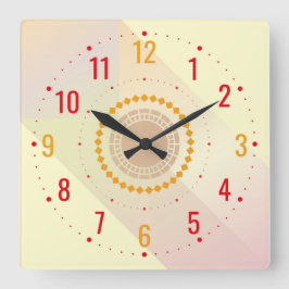 Die Zimmer sind modern eingerichtet Quadratische Wanduhr