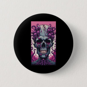 Die Zombie hat ein Gehirn, das ihren Kopf bedeckt Button
