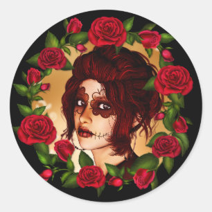 Die Zuckerpuppe Runder Aufkleber