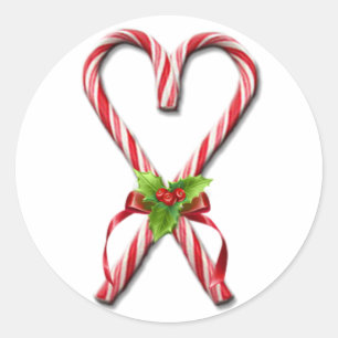 Die Zuckerstange-Herz-Sammlung 2 Runder Aufkleber