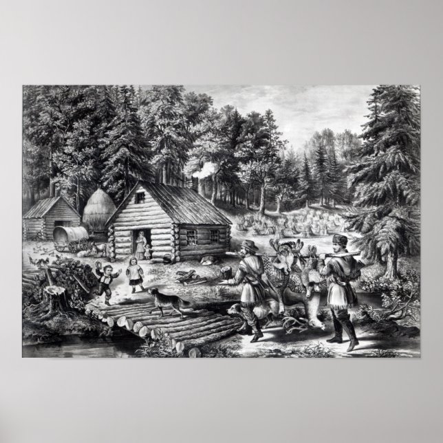 Die Zuhause des Pioniers an der Western-Grenze Poster (Vorne)