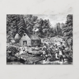 Die Zuhause des Pioniers an der Western-Grenze Postkarte