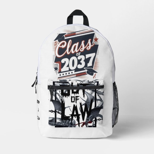 Die Zukunft der Rebellen: The 'Out of Law x Class  Bedruckter Rucksack (Vorderseite)