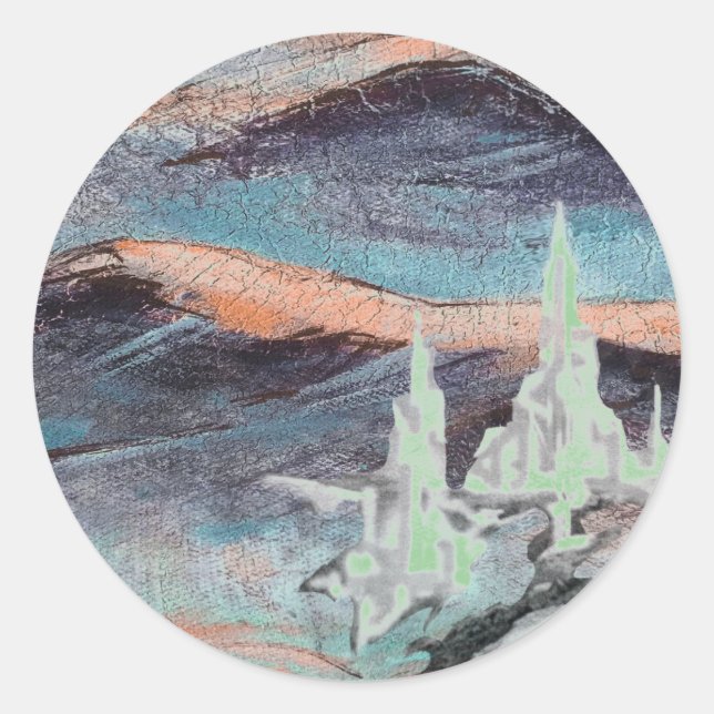 Die Zukunft der Stadt des Lichts Runder Aufkleber (Vorderseite)