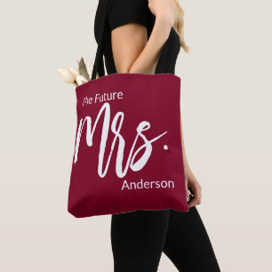 Die Zukunft Frau Script Burgundy & White Nachname