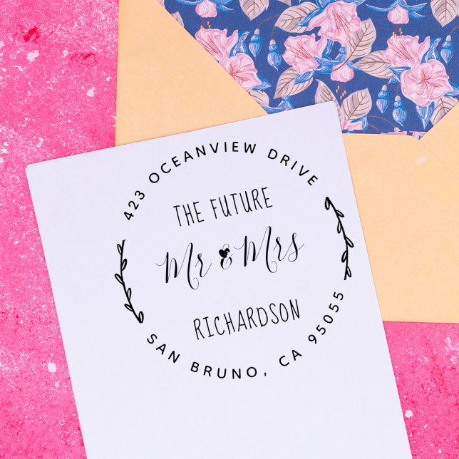 Die Zukunft Herr & Frau | Rustikale handgezeichnet Permastempel (Von Creator hochgeladen)