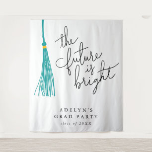Die Zukunft ist Aquamarin Tassel modern Wandteppich