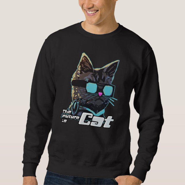 Die Zukunft ist Cat Sweatshirt (Vorderseite)