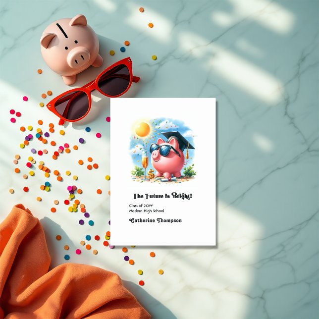 Die Zukunft ist das Foto des Abschlusses der Finan Ankündigung (The Future is Bright Finance Graduation Photo Announcement)
