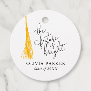 Die Zukunft ist das hellgelbe Tassel Grad Party Geschenkanhänger