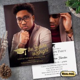 Die Zukunft ist der Abschluss für das Foto eines h Folieneinladung