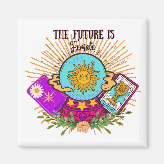 Die Zukunft ist der Kristallball von Frauen Magnet (Vorne)