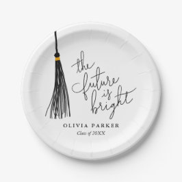 Die Zukunft ist ein leuchtendes Grad Party Black T Pappteller