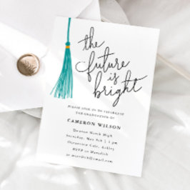 Die Zukunft ist eine schöne grüne Tassel-Graduieru Einladung