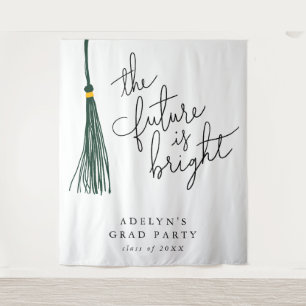 Die Zukunft ist hell grüner Tassel modern Wandteppich