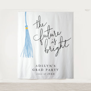 Die Zukunft ist hell und blau Tassel modern Wandteppich