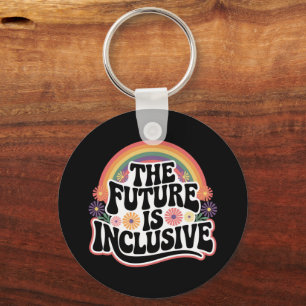 Die Zukunft ist inklusiv Regenbogen-LGBTQ-Flagge S Schlüsselanhänger