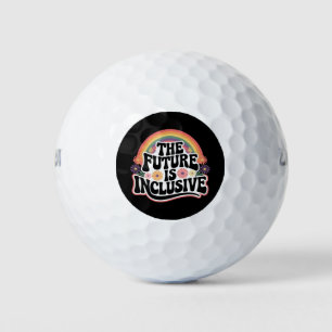 Die Zukunft ist inklusive Regenbogen-LGBTQ-Flagge Golfball