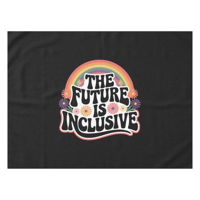 Die Zukunft ist inklusive Regenbogen-LGBTQ-Flagge  Tischdecke (Vorderseite (Horizontal))