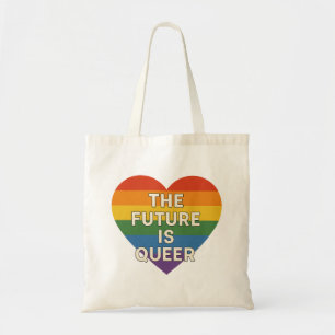 Die Zukunft ist Que - Regenbogenherz Tragetasche