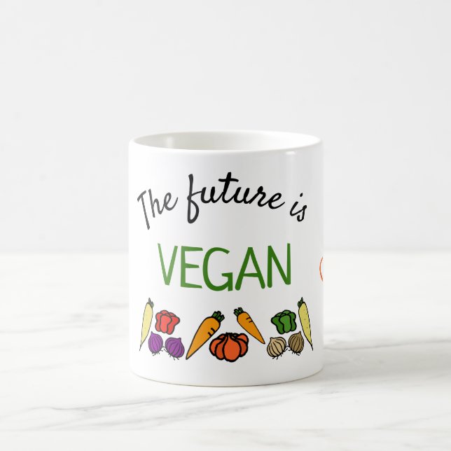 Die Zukunft ist VEGAN, personalisiert, Ihr Name Kaffeetasse (Mittel)