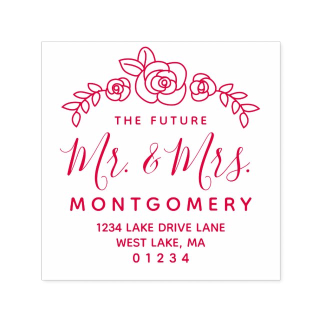 Die Zukunft Mr. & Mrs Laurel Wreath Rücksendeadres Permastempel (Design)