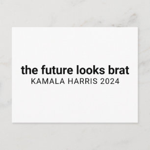 Die Zukunft sieht wie brat kamala harris 2024 weiß Postkarte