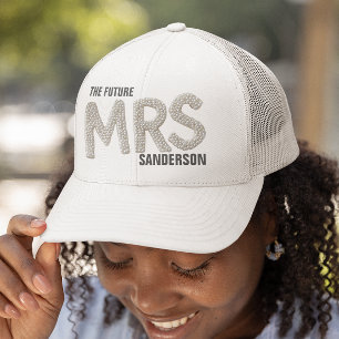 Die zukünftige Mrs Bride Faux-Perlen-Patch Truckerkappe