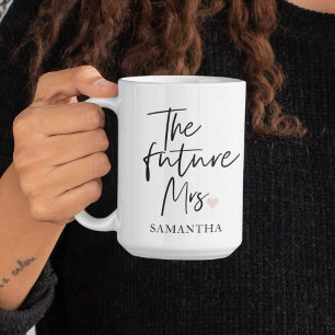 Die zukünftige Mrs und Ihr Name Modernes Schönhe Zweifarbige Tasse