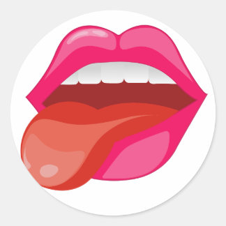 Die Zunge heraushalten Runder Aufkleber