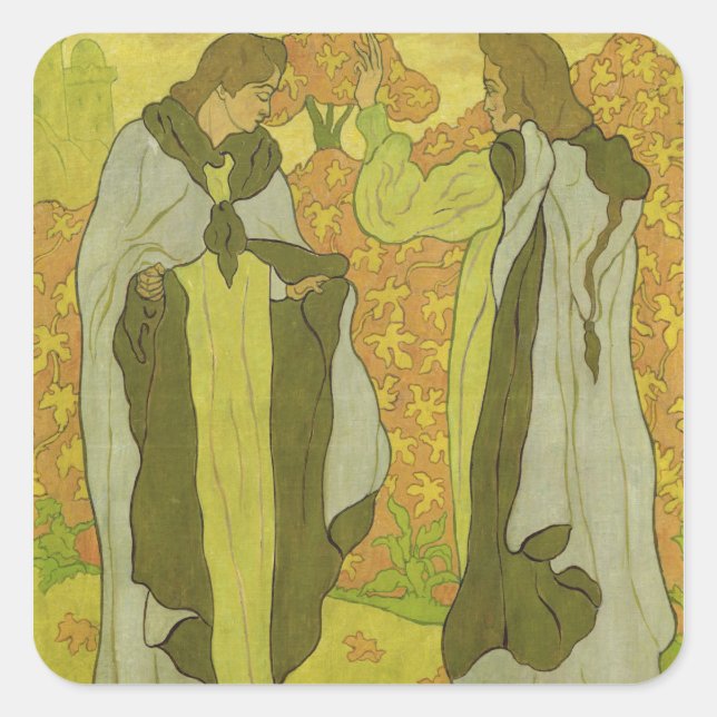 Die zwei Graces, 1895 Quadratischer Aufkleber (Vorderseite)