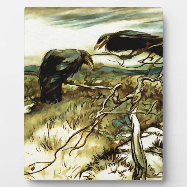 Die zwei Krähen oder die Twa-Korbweide machen eine Fotoplatte (Vorderseite)