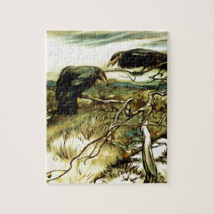 Die zwei Krähen oder die Twa-Korbweide machen eine Puzzle