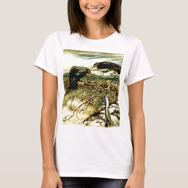 Die zwei Krähen oder die Twa-Korbweide machen eine T-Shirt (Vorderseite)