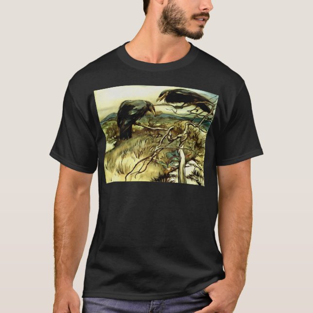 Die zwei Krähen oder die Twa-Korbweide machen eine T-Shirt (Vorderseite)