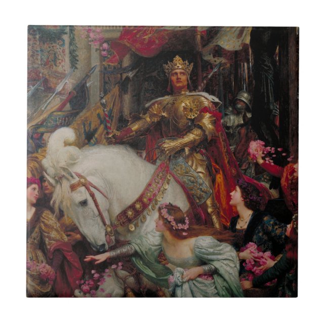 Die zwei Kronen von Sir Frank Bernard Dicksee Fliese (Vorderseite)