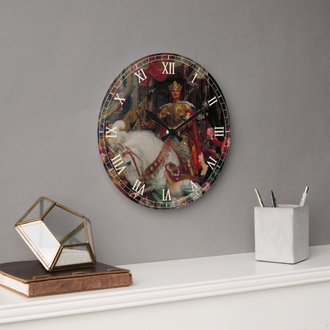 Die zwei Kronen von Sir Frank Bernard Dicksee Große Wanduhr (Büro)