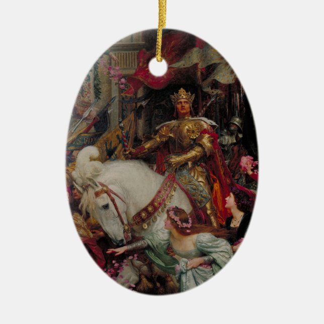 Die zwei Kronen von Sir Frank Bernard Dicksee Keramik Ornament (Vorne)