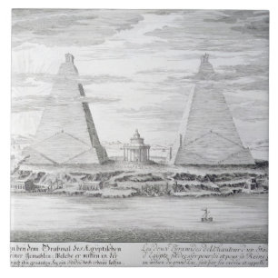 Die zwei Pyramiden von Moeris, König von Ägypten Fliese